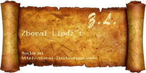 Zborai Lipót névjegykártya